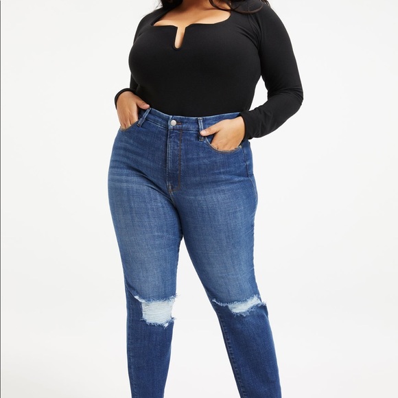 NWT Good American Slim Straight Jeans - 18 - Picture 2 of 7